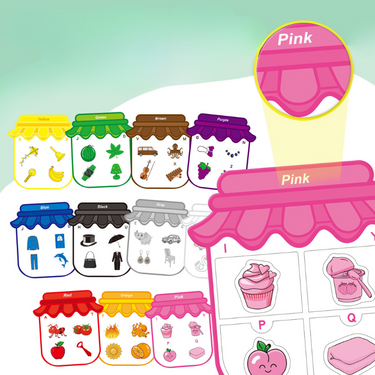 Magnetix MagnetoKidz | Aprender con diversión - Pegatinas magnéticas de clasificación por colores